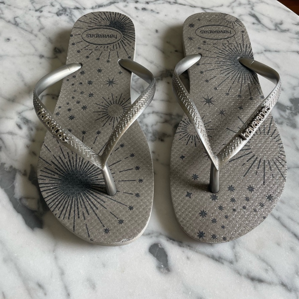 Havaianas Silver Starburst Women's Flip Flops